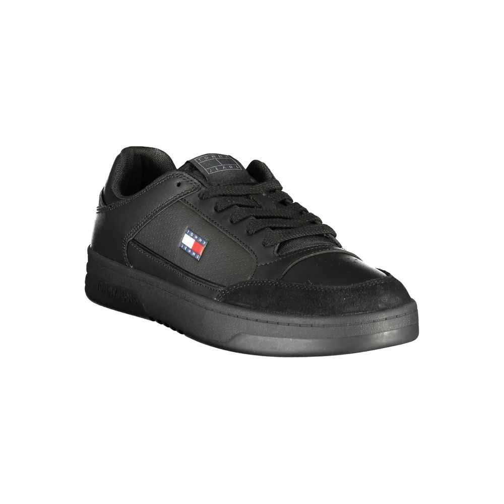 Black Polyurethane Men's Sneaker