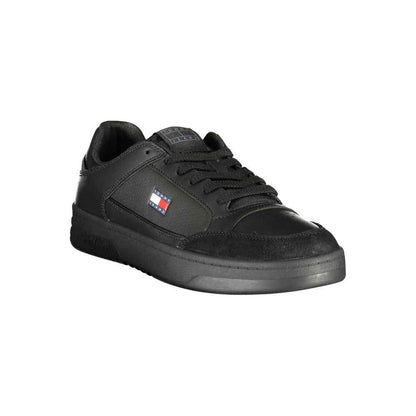 Black Polyurethane Men's Sneaker