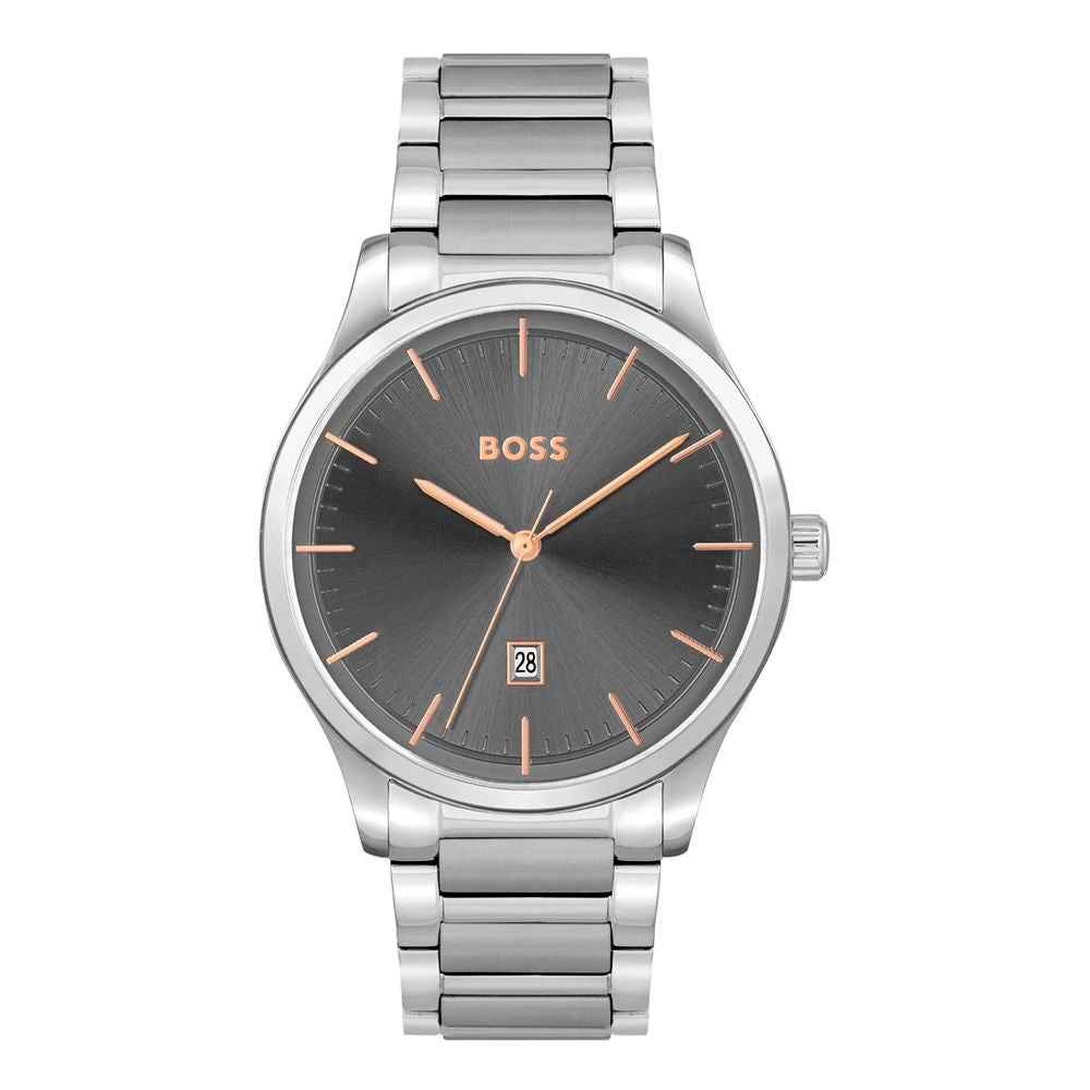 Gray Stainless Steel Dress Watch
