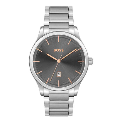 Gray Stainless Steel Dress Watch