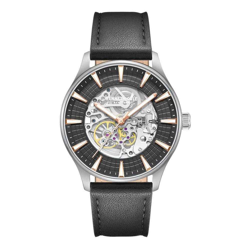 Black Leather Dress Watch