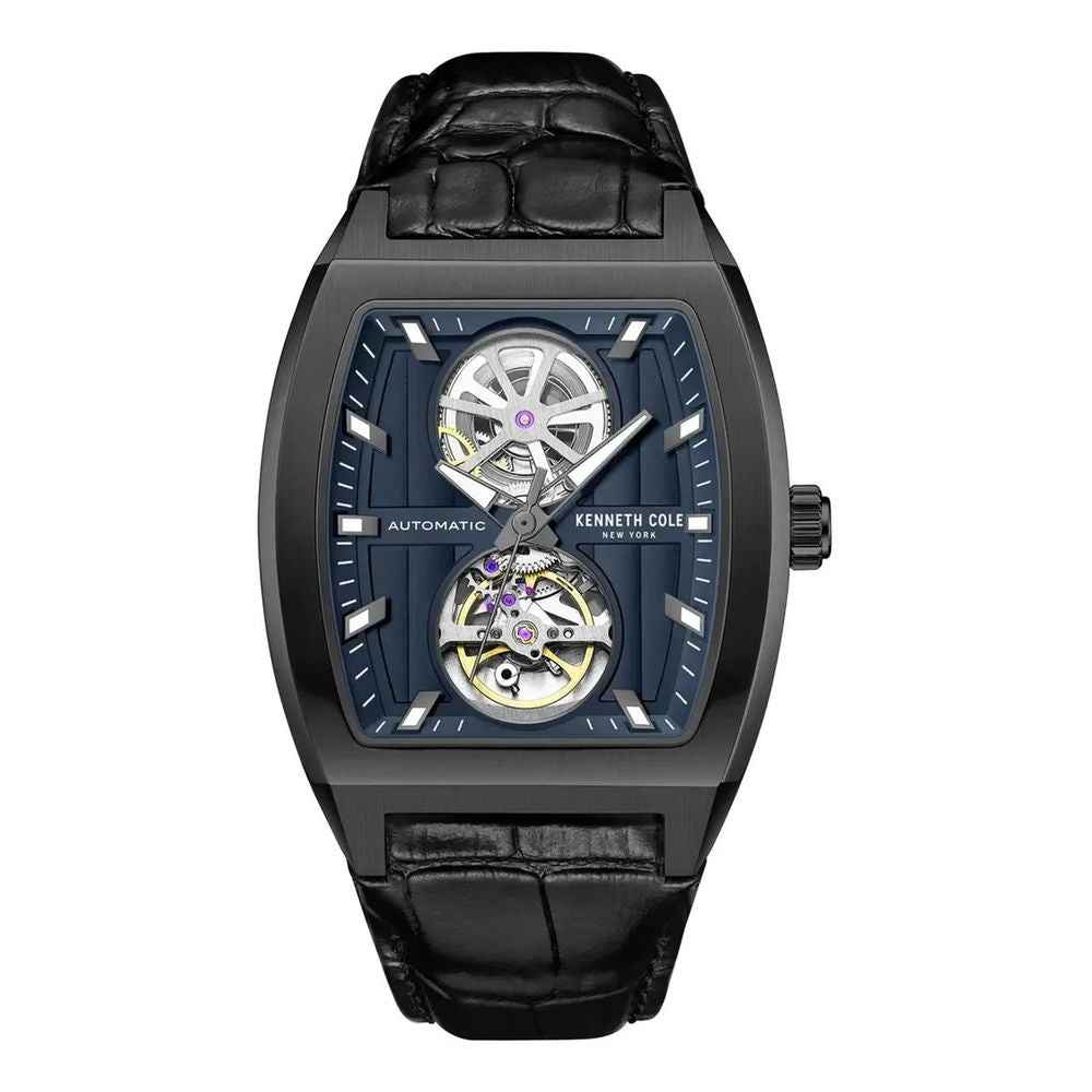 Black Leather Dress Watch