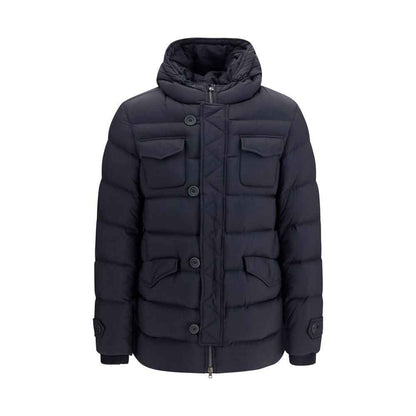 Black Polyester Full-Length Jacket