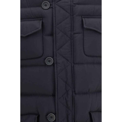 Black Polyester Full-Length Jacket