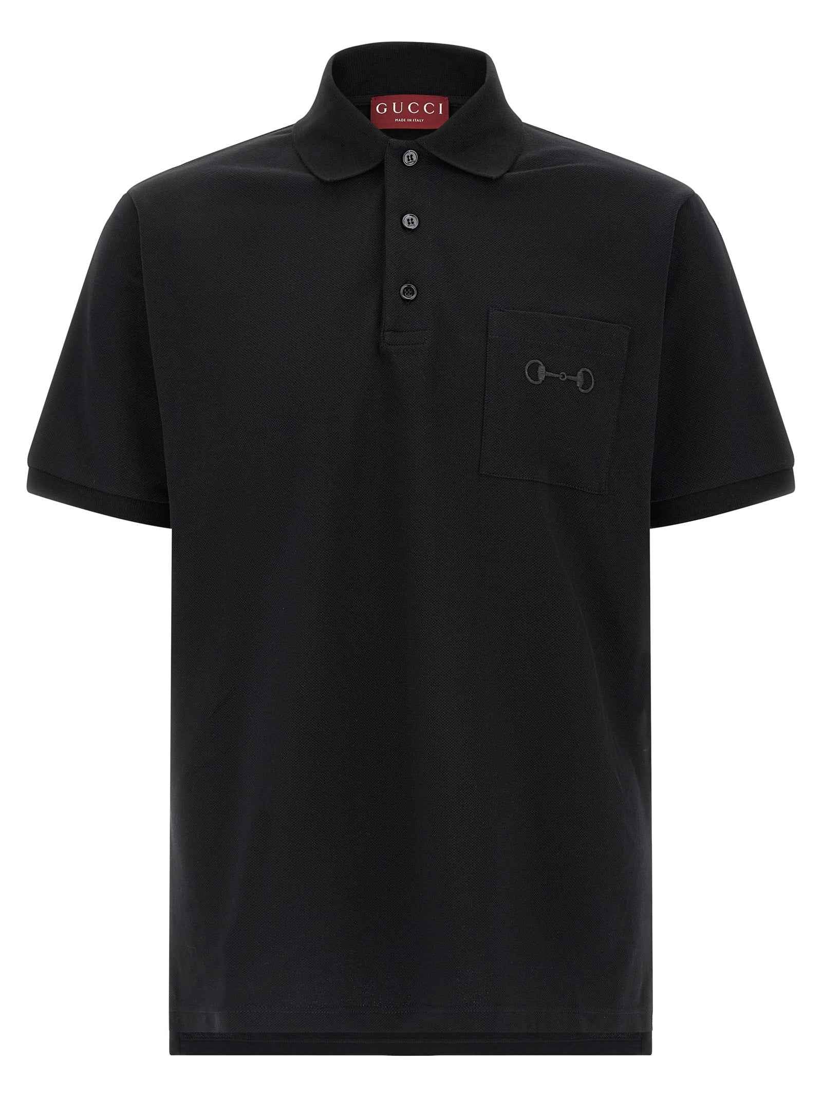 Black Cotton Polo Shirt