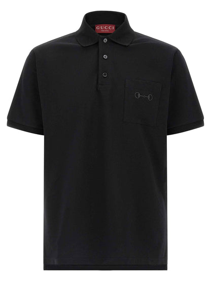 Black Cotton Polo Shirt
