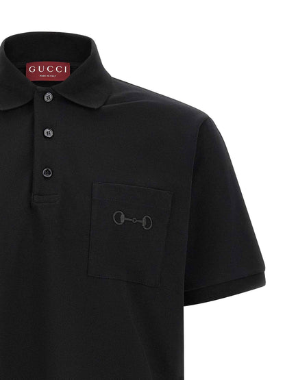 Black Cotton Polo Shirt