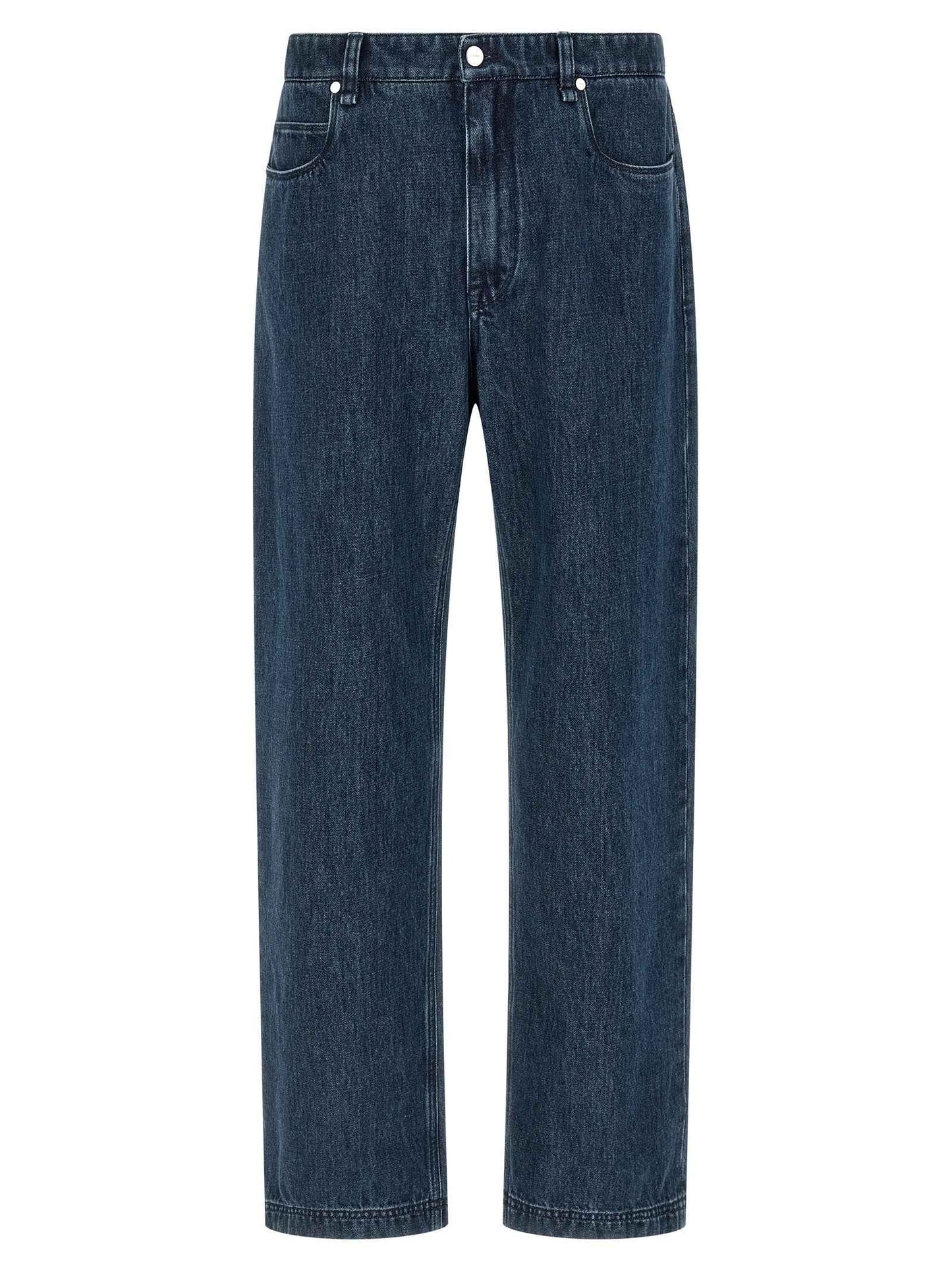 Blue Cotton Flared Jeans