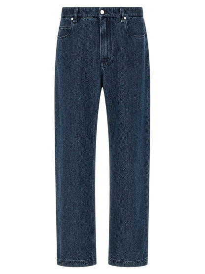 Blue Cotton Flared Jeans
