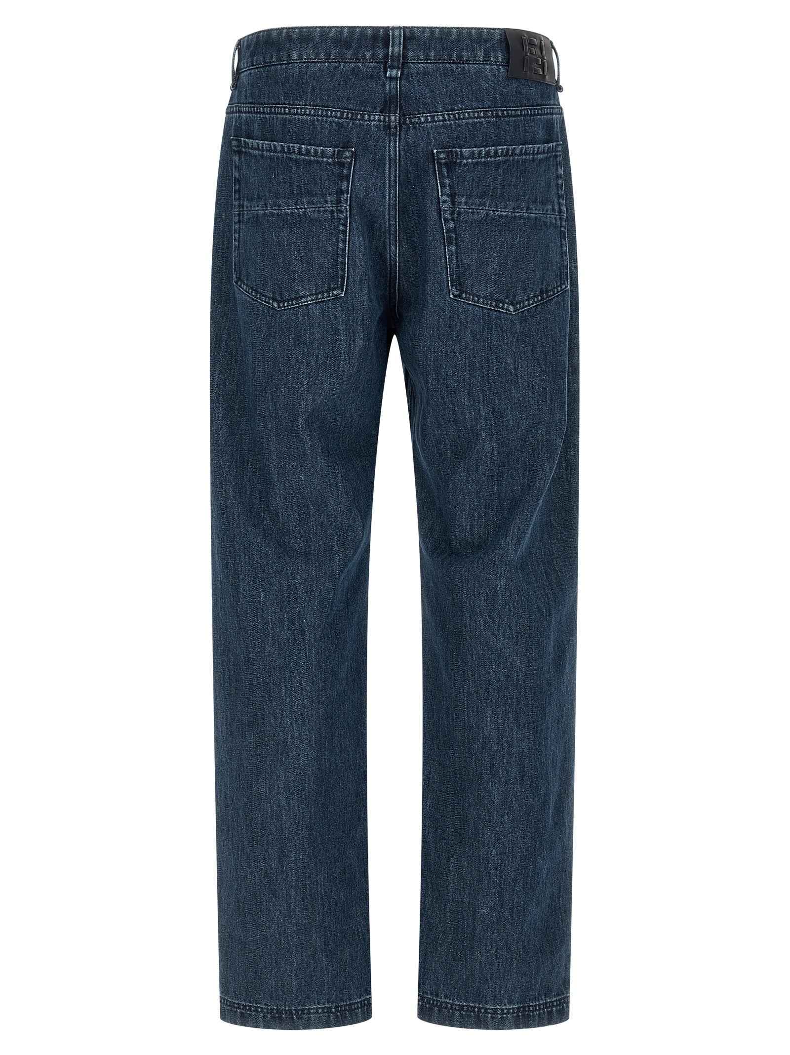 Blue Cotton Flared Jeans