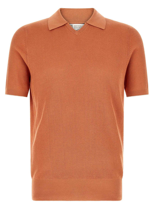 Orange Cotton Polo Shirt