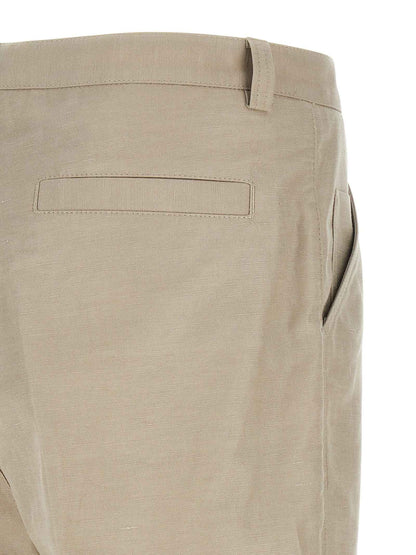 Brown Cotton Casual Pants