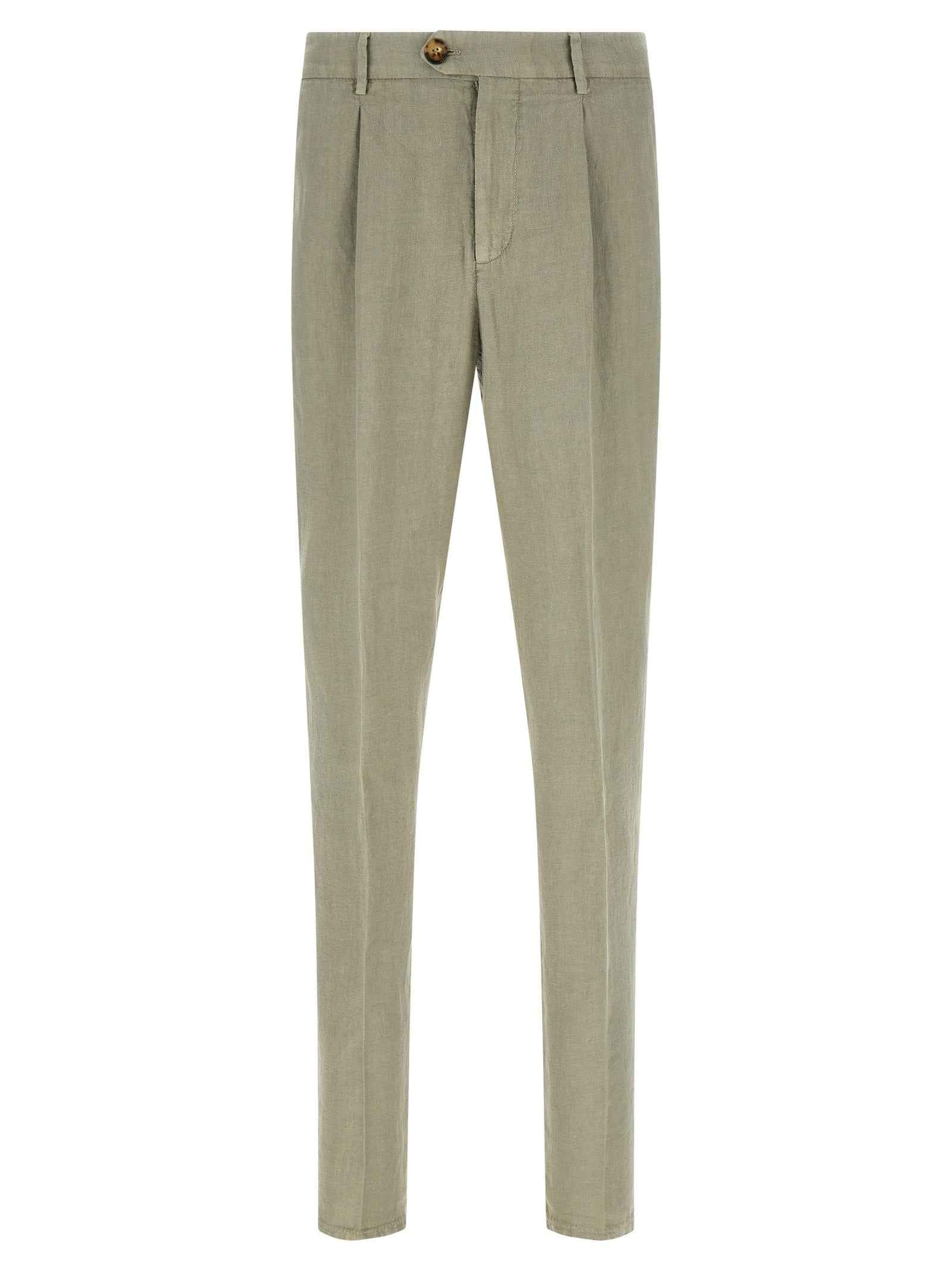 Bicolor Linen Casual Pants