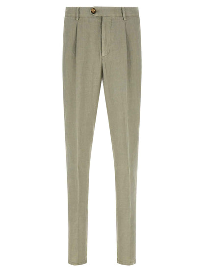Bicolor Linen Casual Pants