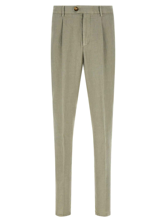 Bicolor Linen Casual Pants