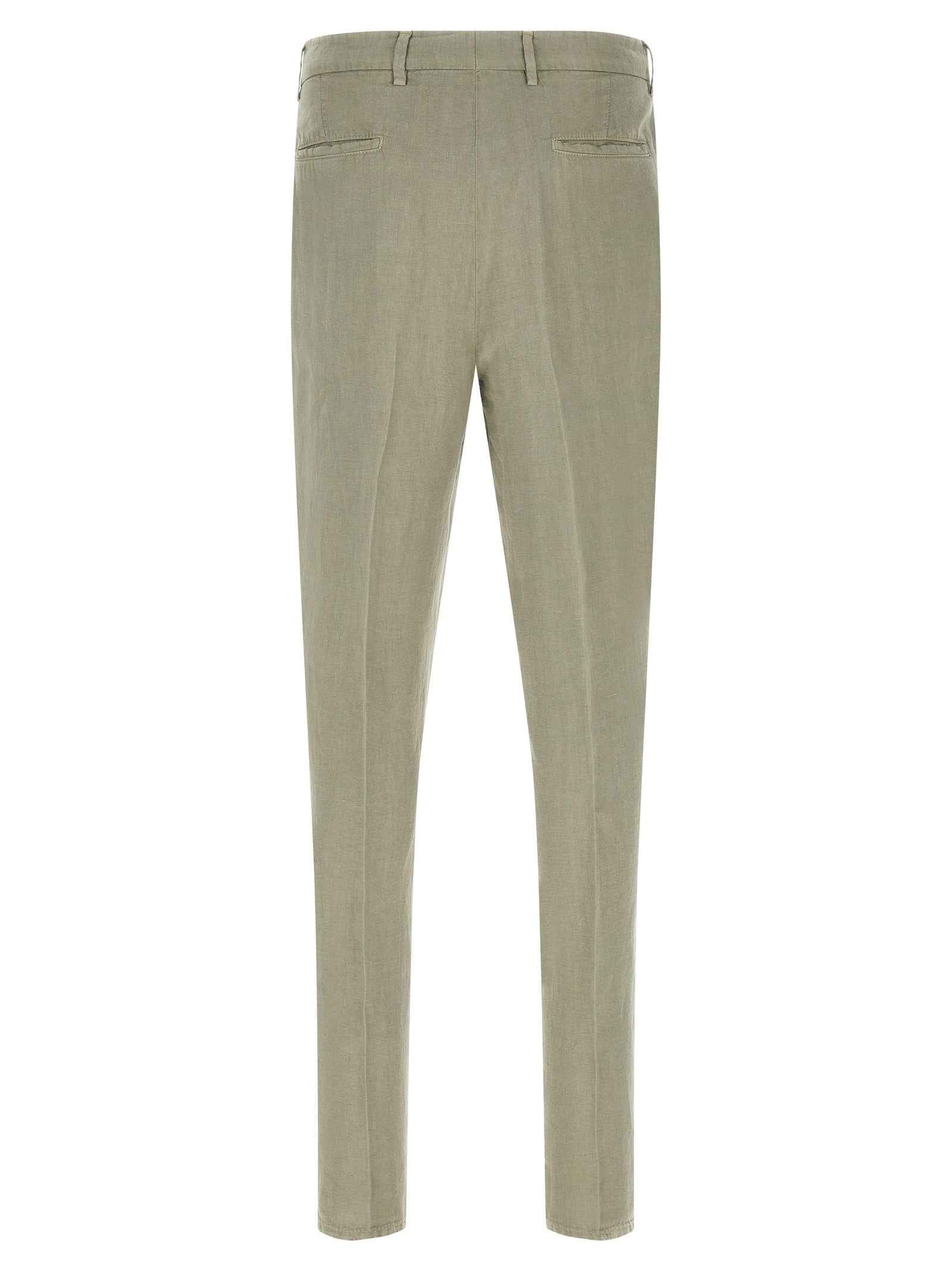 Bicolor Linen Casual Pants