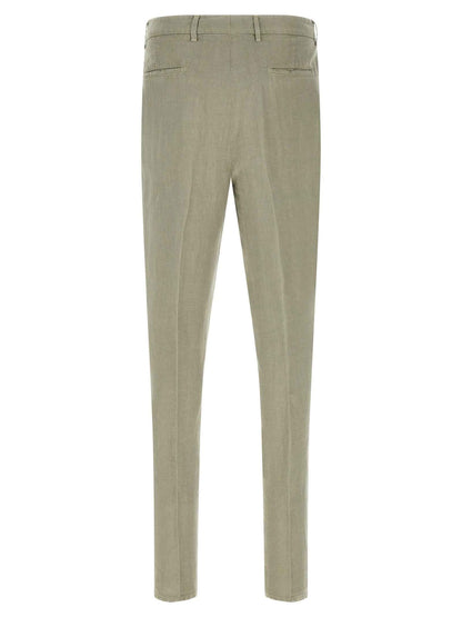 Bicolor Linen Casual Pants