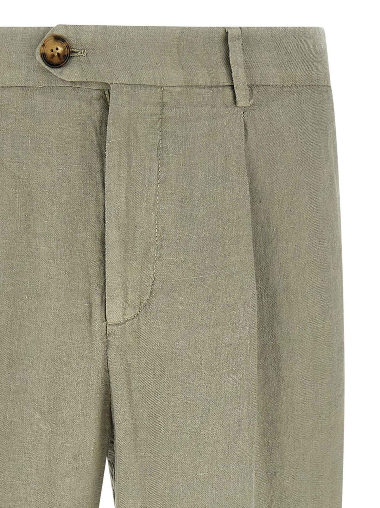 Bicolor Linen Casual Pants