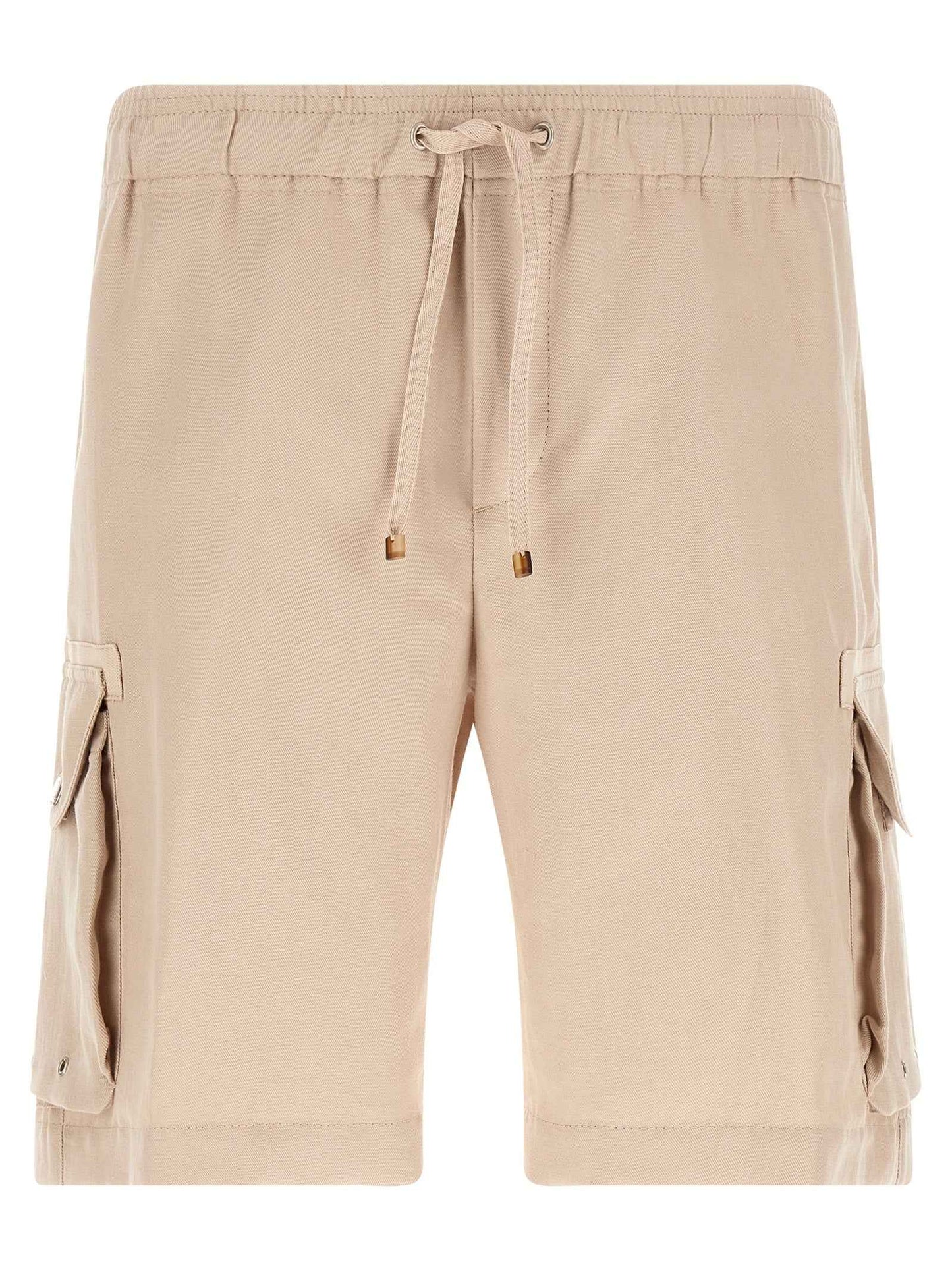 Beige Linen Bermuda Shorts