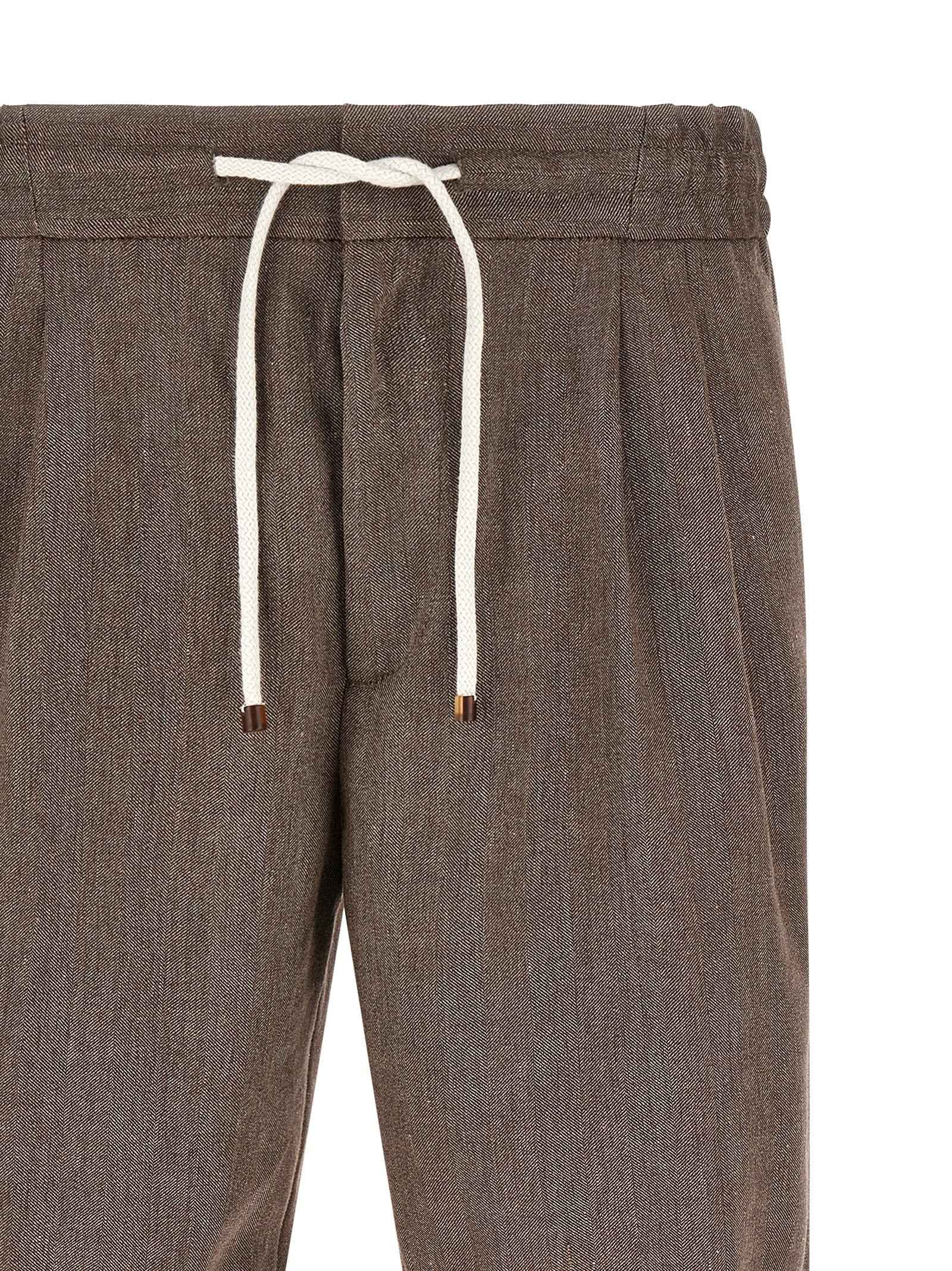 Brown Linen Bermuda Shorts