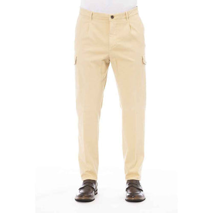 Beige Cotton Men's Pant