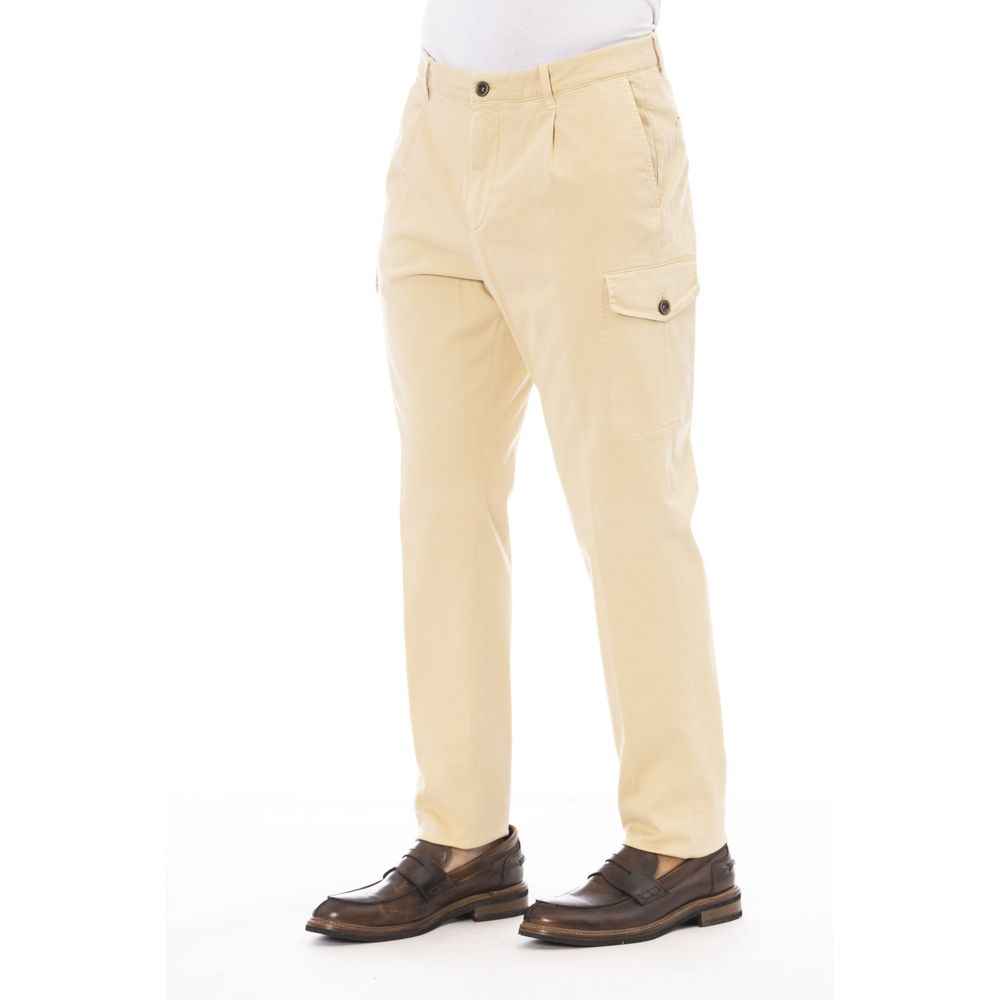 Beige Cotton Men's Pant