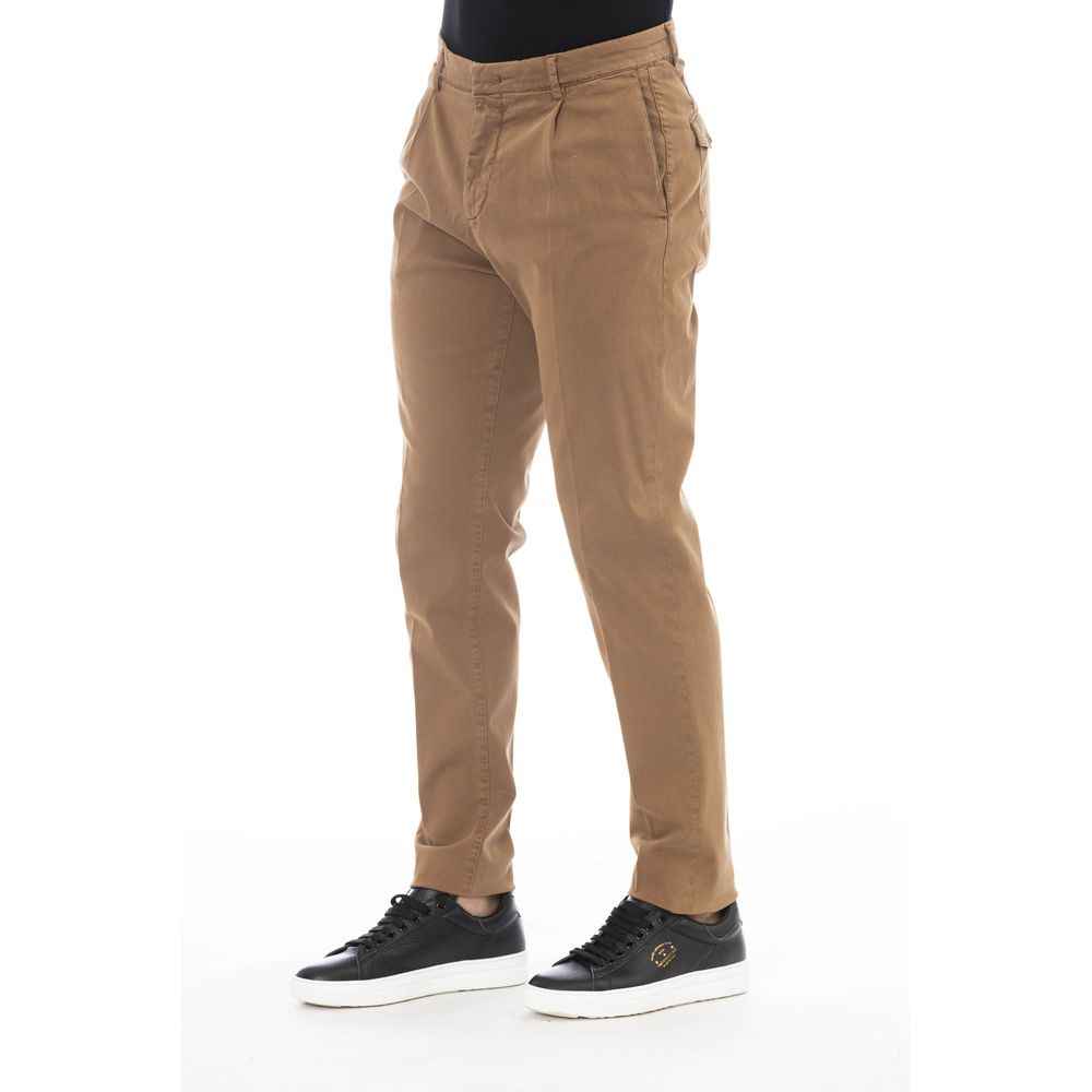 Beige Cotton Mens Pant