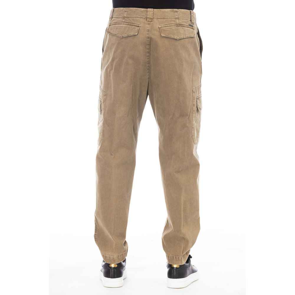 Brown Cotton Men Pant