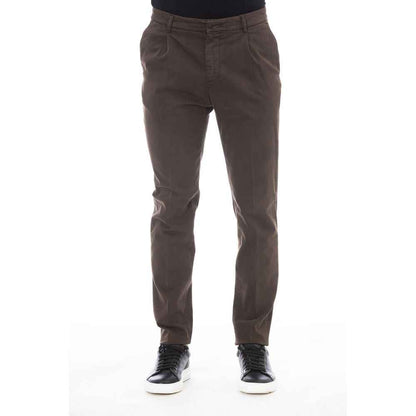 Brown Cotton Men Pant