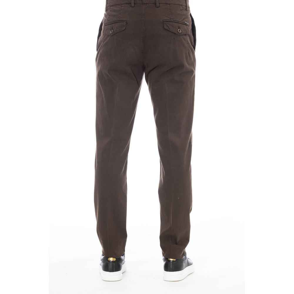 Brown Cotton Men Pant