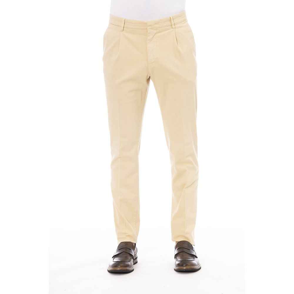Beige Cotton Men Pants