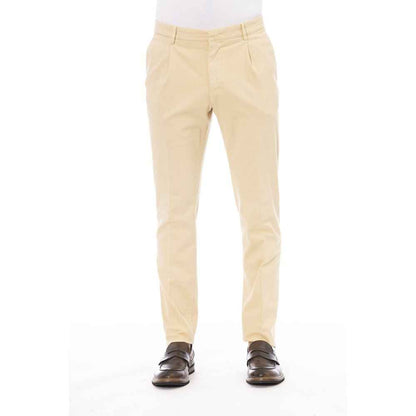 Beige Cotton Men Pants