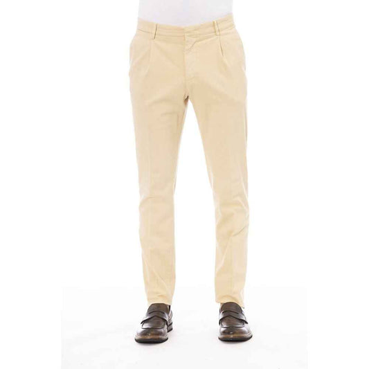 Beige Cotton Men Pants