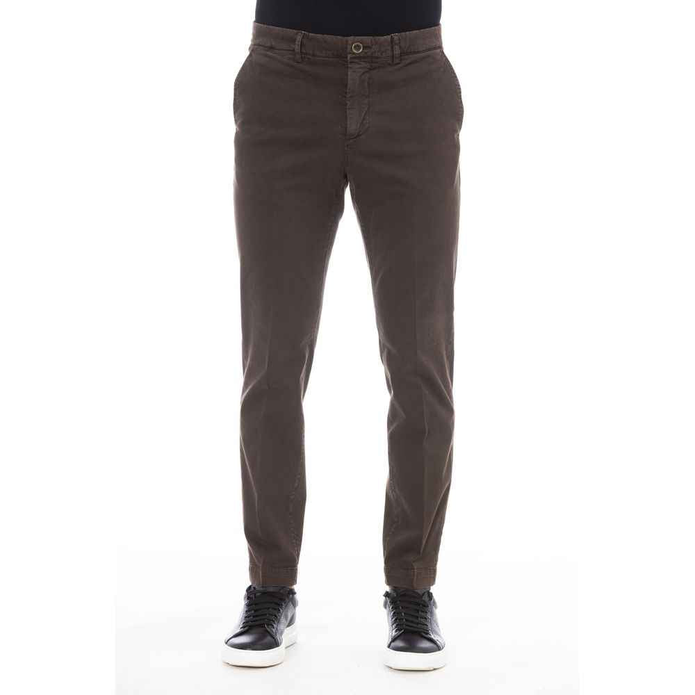 Brown Cotton Men Pants