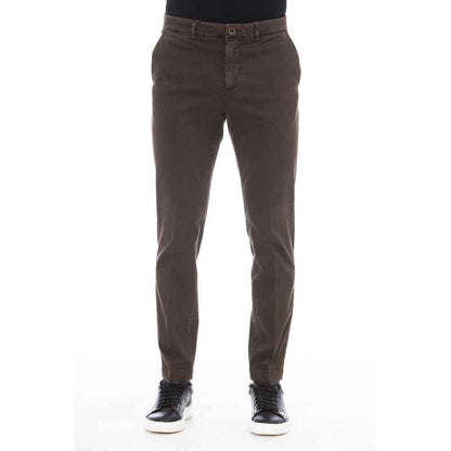 Brown Cotton Men Pants