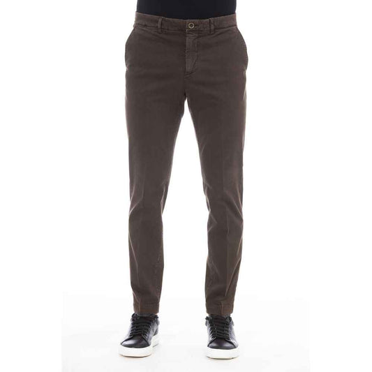 Brown Cotton Men Pants