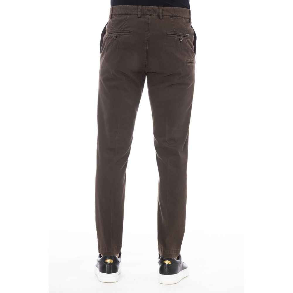Brown Cotton Men Pants