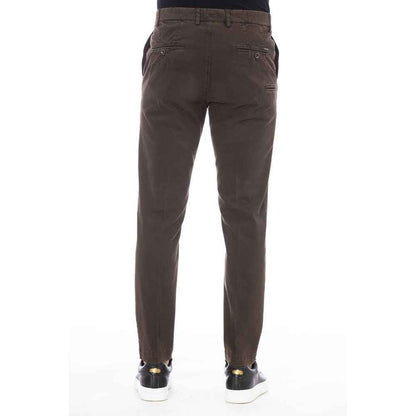 Brown Cotton Men Pants