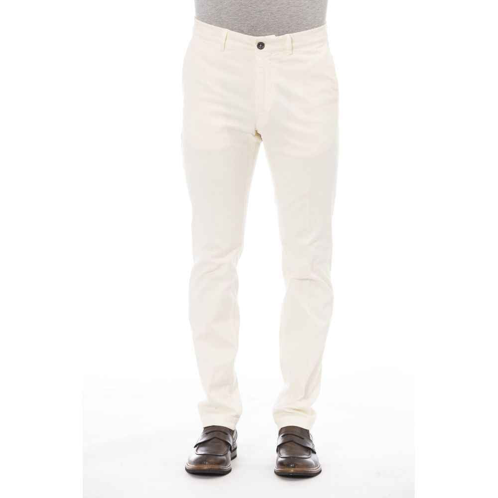 Beige Cotton Men Pant