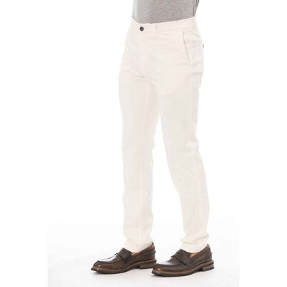 Beige Cotton Men Pant