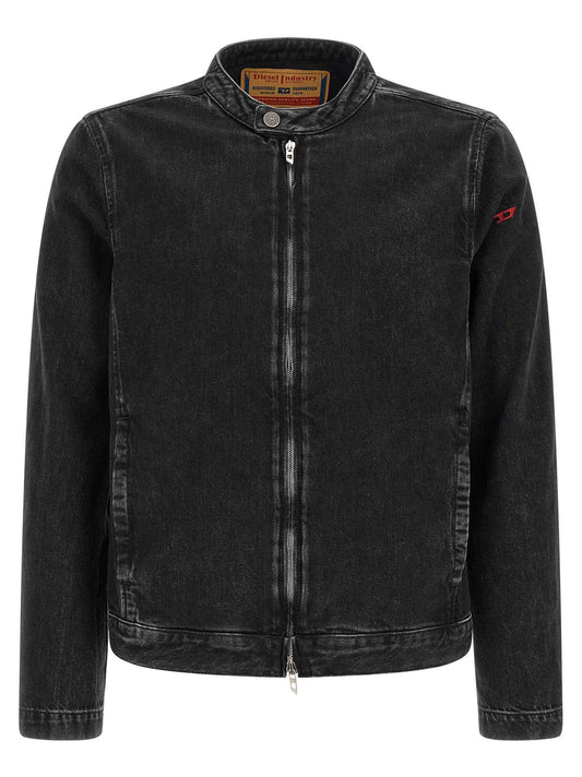 Black Cotton Denim Jacket