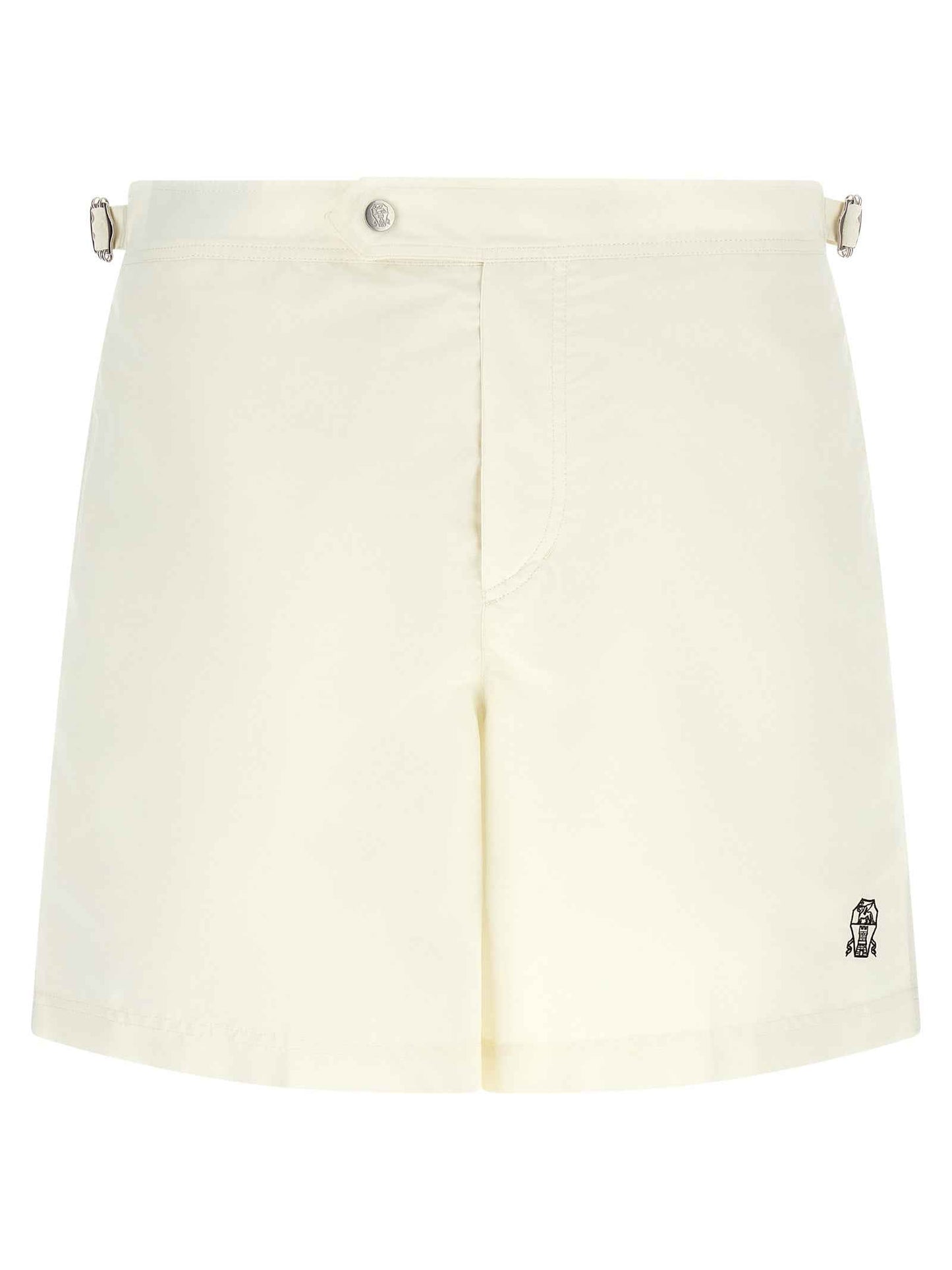 Beige Polyester Swim Shorts