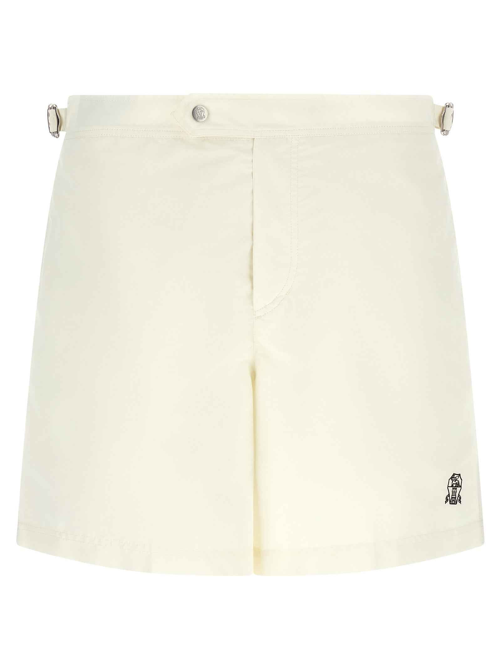 Beige Polyester Swim Shorts