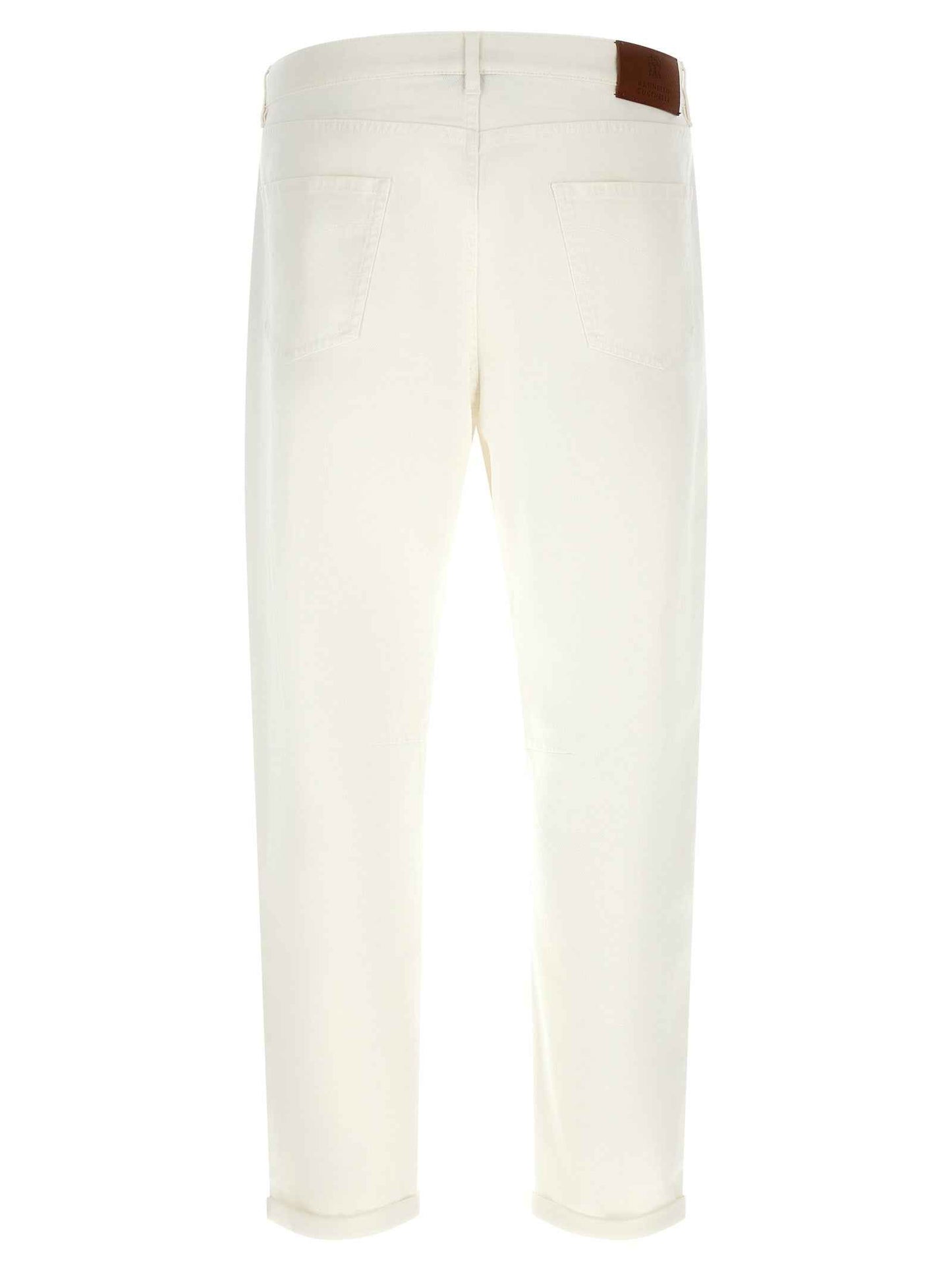 White Cotton Cropped Jeans