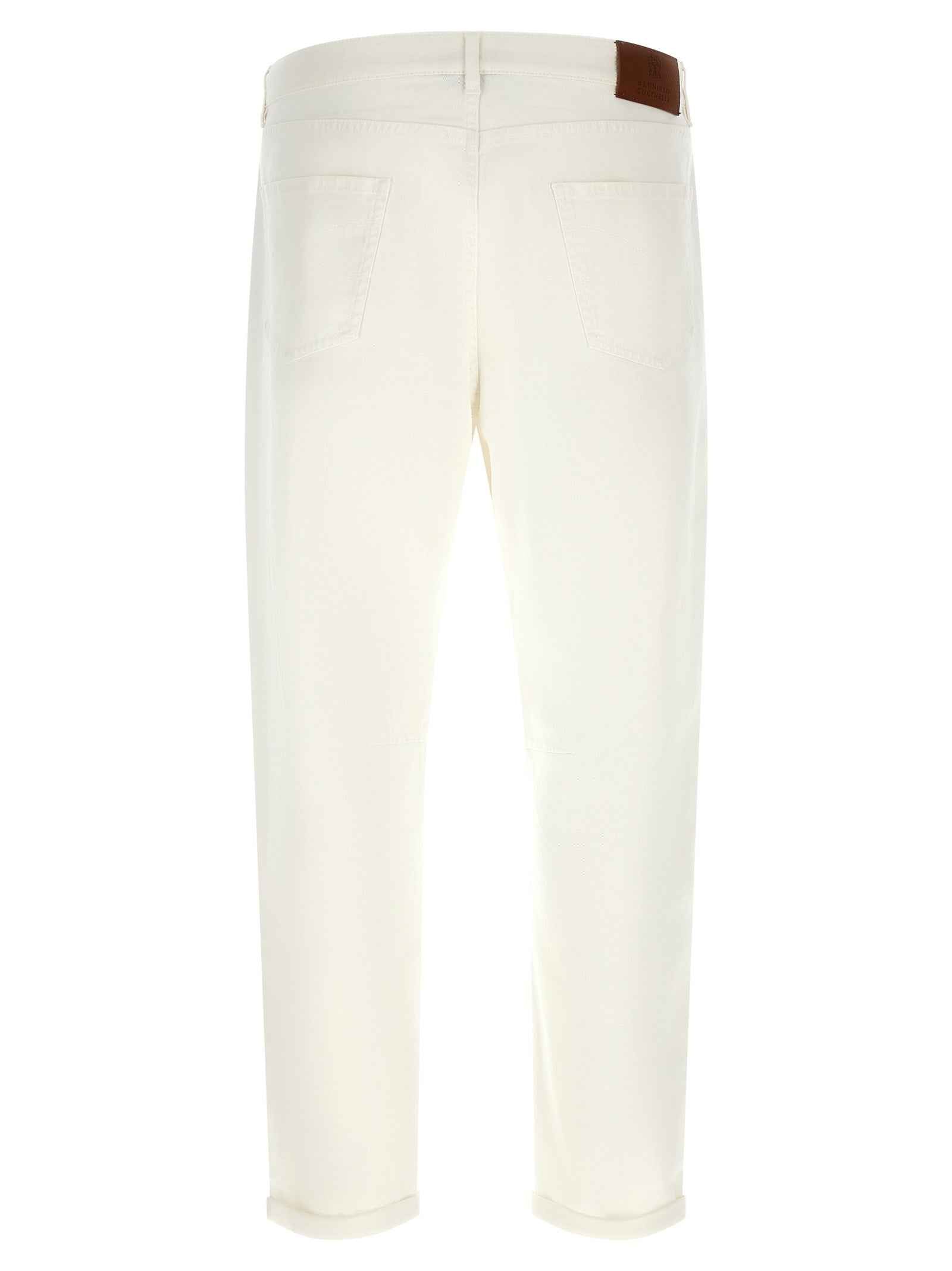 White Cotton Cropped Jeans
