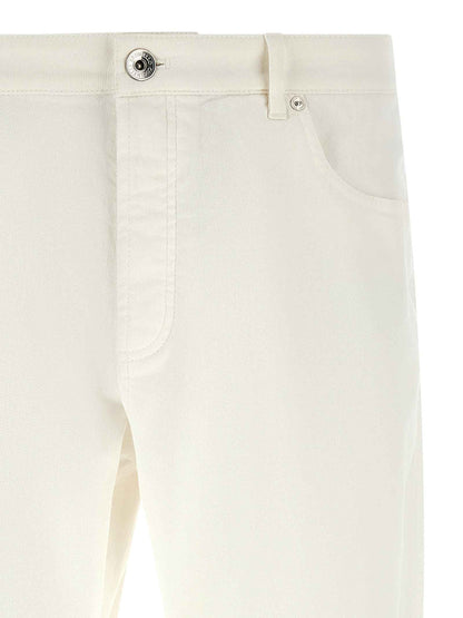 White Cotton Cropped Jeans
