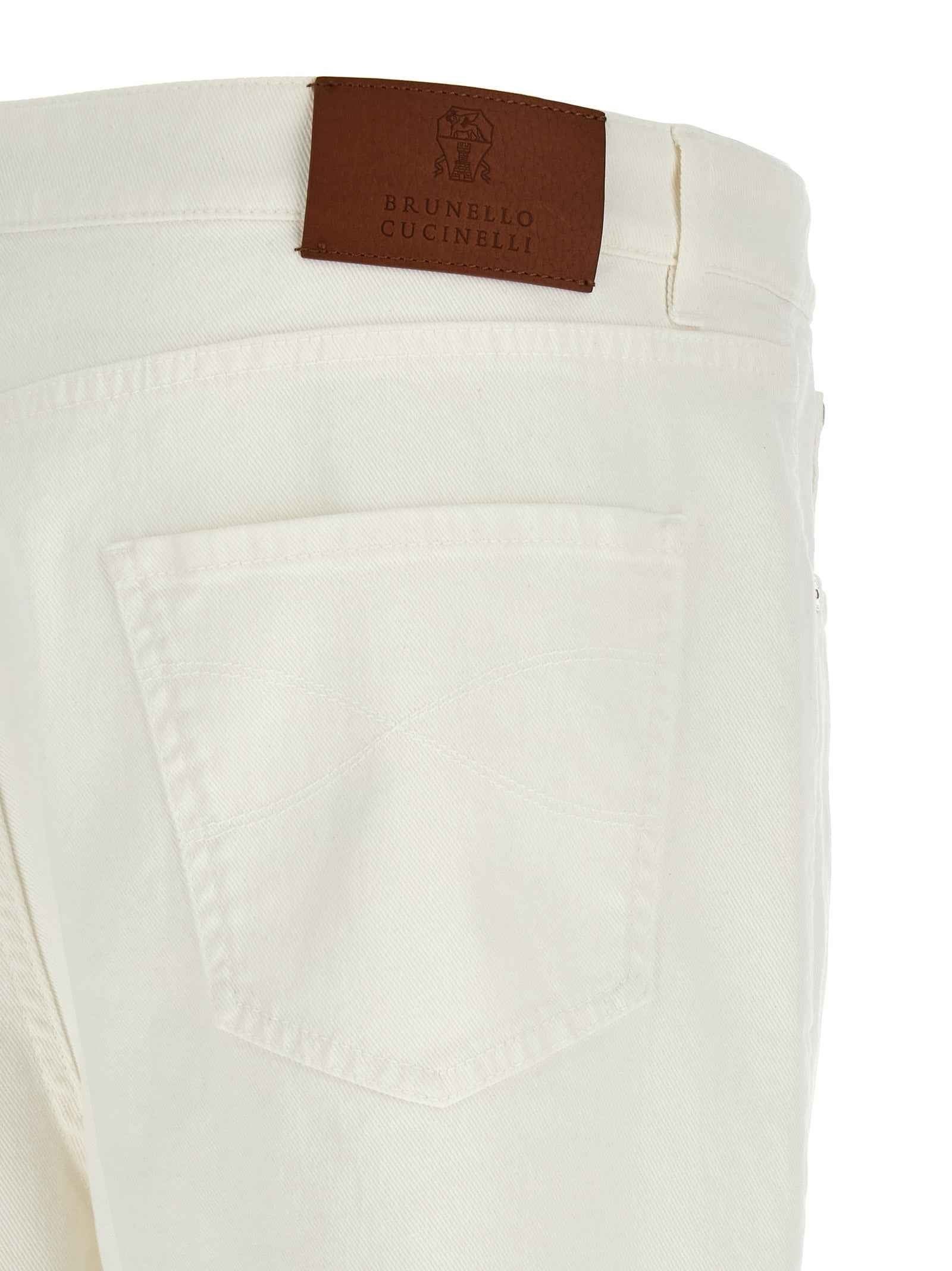 White Cotton Cropped Jeans
