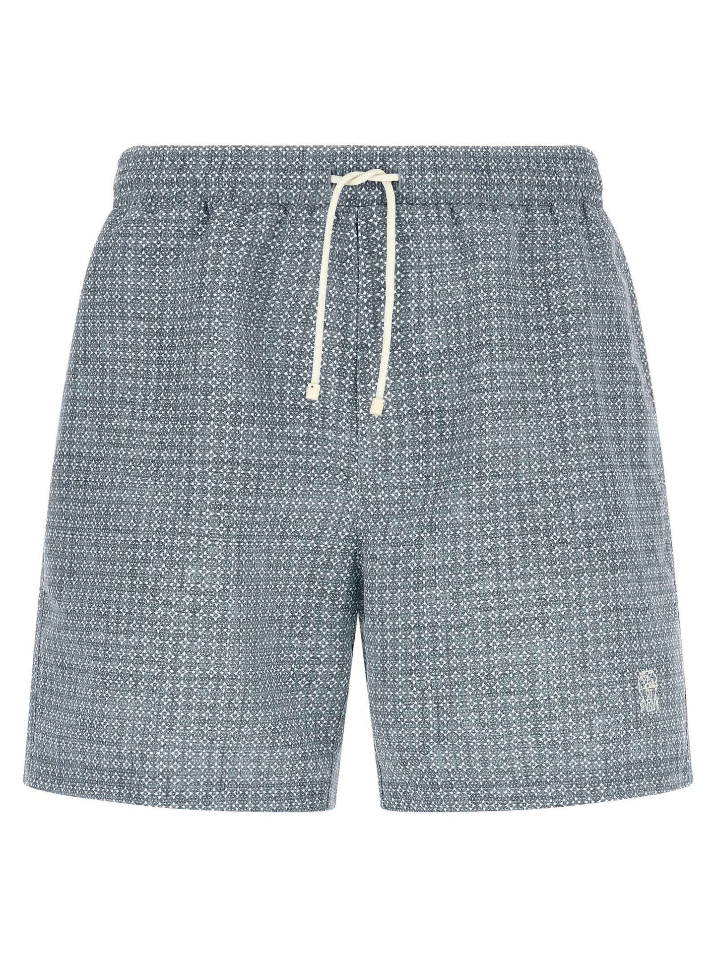 Blue Polyester Swim Shorts