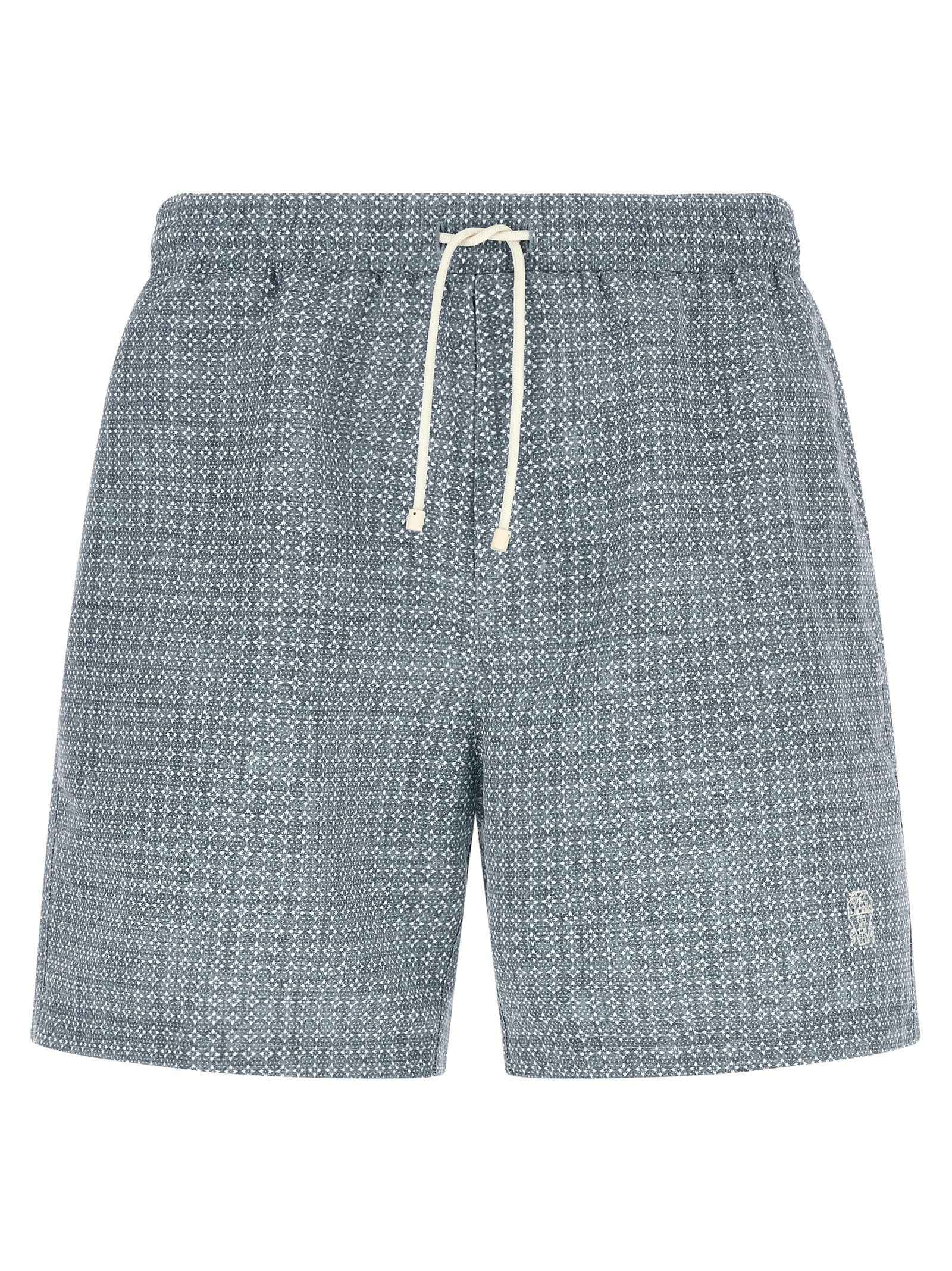Blue Polyester Swim Shorts