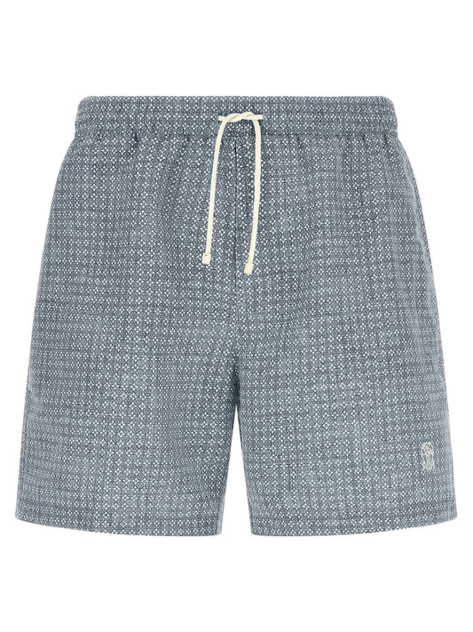 Blue Polyester Swim Shorts